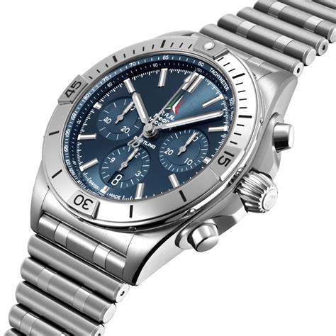 breitling ab01344a1c1a1|Breitling Chronomat B01 42 Frecce Tricolori, Blue dial, .